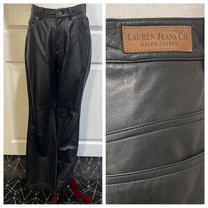 Leather! Ralph Lauren Lauren Jeans Company black leather pants.